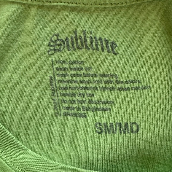 Sublime Green Graphic Band Oversized T-Shirt Small Medium - Picture 7 of 7